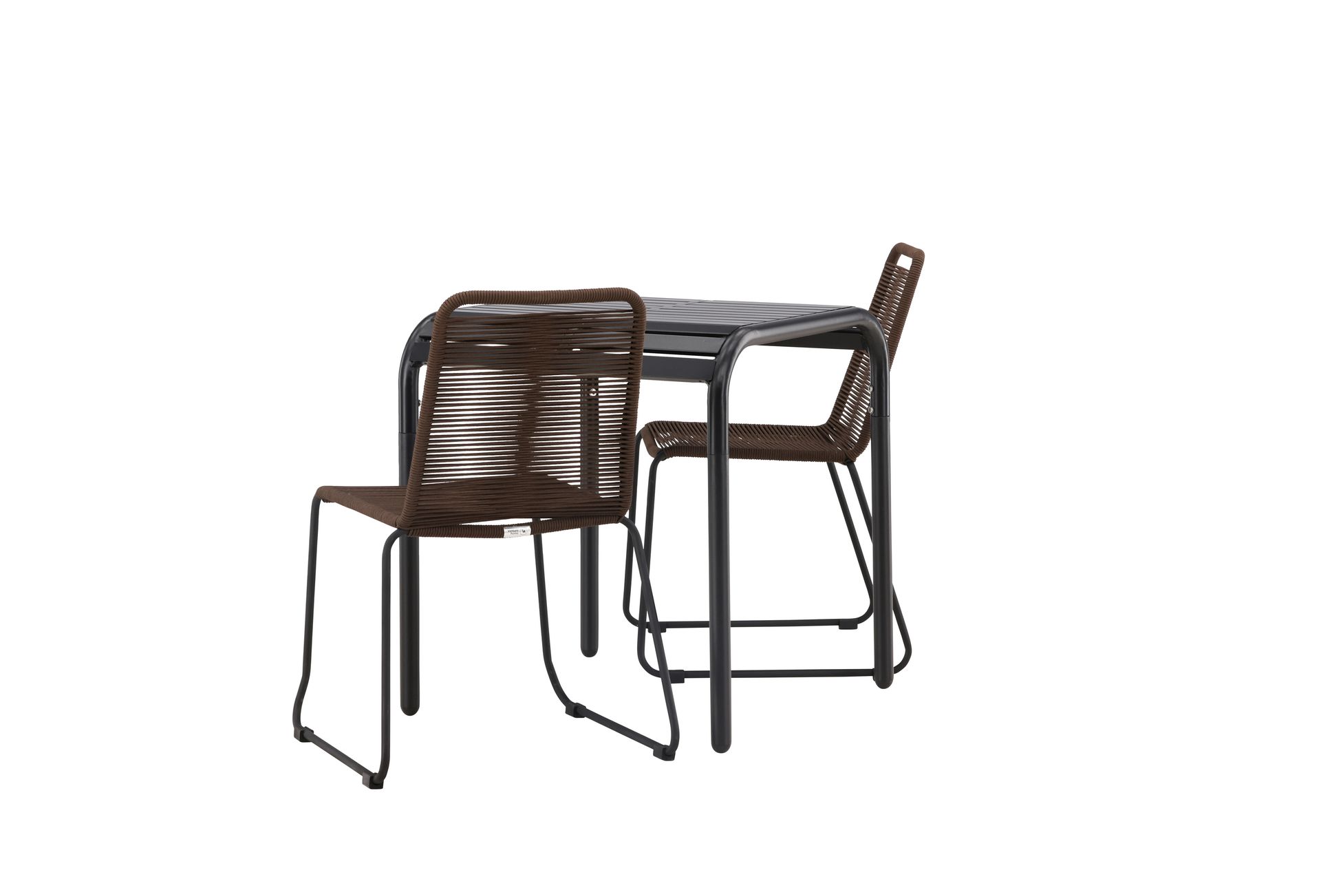 Parvekeryhmä Borneo 70 cm 2 Lindos tuolia - Ruskea/Musta - Puutarhakalusteet - Parveke - Parvekekalusteet - Parvekesetti