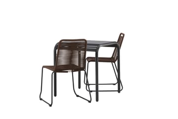 Parvekeryhmä Borneo 70 cm 2 Lindos tuolia - Ruskea/Musta - Puutarhakalusteet - Parveke - Parvekekalusteet - Parvekesetti