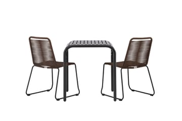Parvekeryhmä Borneo 70 cm 2 Lindos tuolia - Ruskea/Musta - Puutarhakalusteet - Parveke - Parvekekalusteet - Parvekesetti