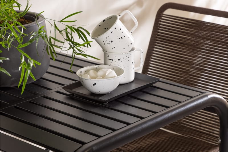 Parvekeryhmä Borneo 70 cm 2 Lindos tuolia - Ruskea/Musta - Puutarhakalusteet - Parveke - Parvekekalusteet - Parvekesetti