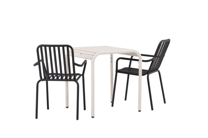 Parvekeryhmä Borneo 70 cm 2 Peking tuolia - Musta/Beige - Parvekesetti - Cafe-ryhmä