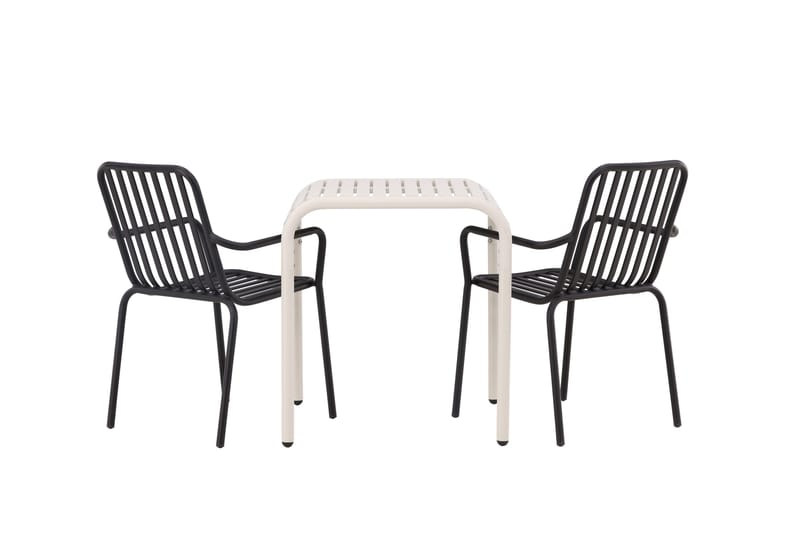 Parvekeryhmä Borneo 70 cm 2 Peking tuolia - Musta/Beige - Puutarhakalusteet - Parveke - Parvekekalusteet - Parvekesetti