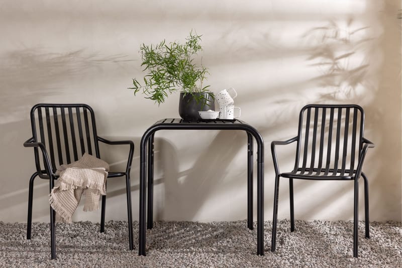 Parvekeryhmä Borneo 70 cm 2 Peking tuolia - Musta - Puutarhakalusteet - Parveke - Parvekekalusteet - Parvekesetti
