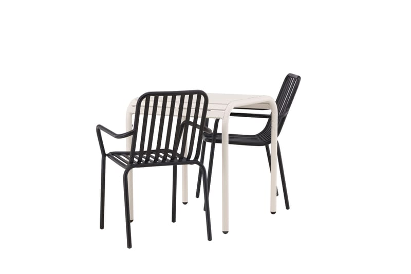 Parvekeryhmä Borneo 70 cm 2 Peking tuolia - Musta/Beige - Puutarhakalusteet - Parveke - Parvekekalusteet - Parvekesetti