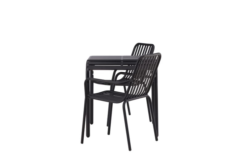 Parvekeryhmä Borneo 70 cm 2 Peking tuolia - Musta - Puutarhakalusteet - Parveke - Parvekekalusteet - Parvekesetti