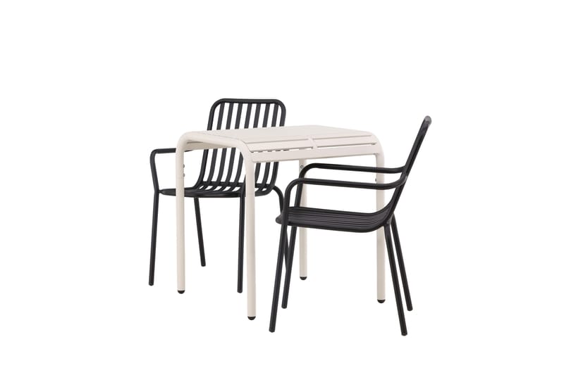 Parvekeryhmä Borneo 70 cm 2 Peking tuolia - Musta/Beige - Puutarhakalusteet - Parveke - Parvekekalusteet - Parvekesetti