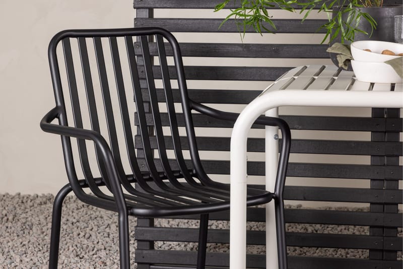 Parvekeryhmä Borneo 70 cm 2 Peking tuolia - Musta/Beige - Puutarhakalusteet - Parveke - Parvekekalusteet - Parvekesetti