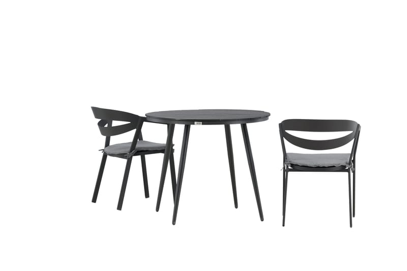 Parvekeryhmä Break Pyöreä 90 cm 2 Slit ruokatuolia - Musta - Puutarhakalusteet - Parveke - Parvekekalusteet - Parvekesetti
