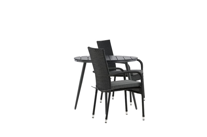 Parvekeryhmä Break Pyöreä 90 cm 2 Anna ruokatuolia - Musta - Puutarhakalusteet - Parveke - Parvekekalusteet - Parvekesetti