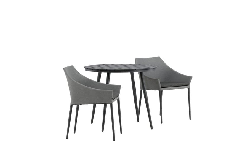 Parvekeryhmä Break Pyöreä 90 cm 2 Spoga ruokatuolia - Harmaa/Musta - Puutarhakalusteet - Parveke - Parvekekalusteet - Parvekesetti