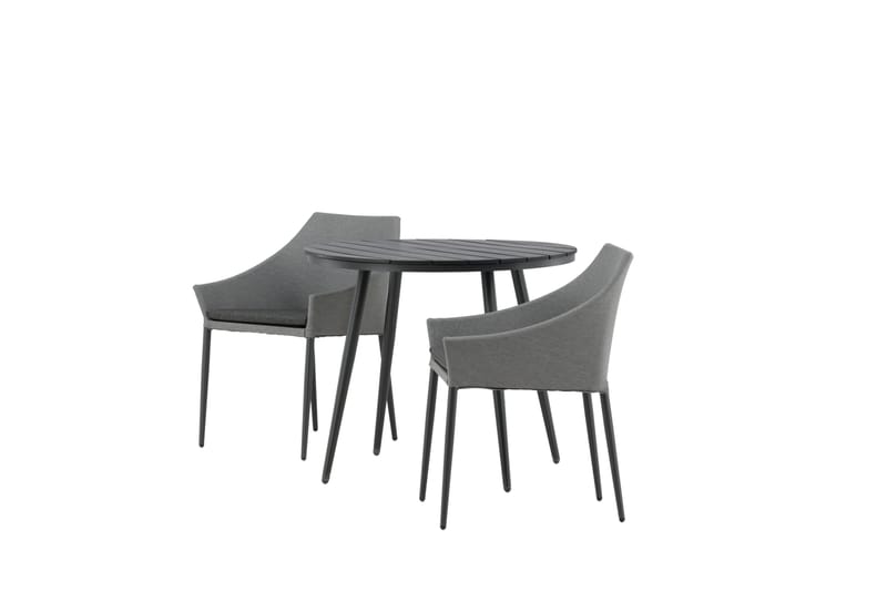 Parvekeryhmä Break Pyöreä 90 cm 2 Spoga ruokatuolia - Harmaa/Musta - Puutarhakalusteet - Parveke - Parvekekalusteet - Parvekesetti