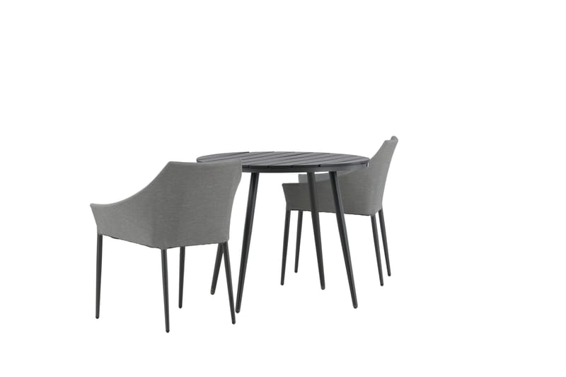 Parvekeryhmä Break Pyöreä 90 cm 2 Spoga ruokatuolia - Harmaa/Musta - Puutarhakalusteet - Parveke - Parvekekalusteet - Parvekesetti