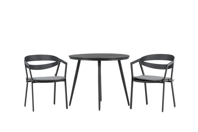 Parvekeryhmä Break Pyöreä 90 cm 2 Slit ruokatuolia, Musta