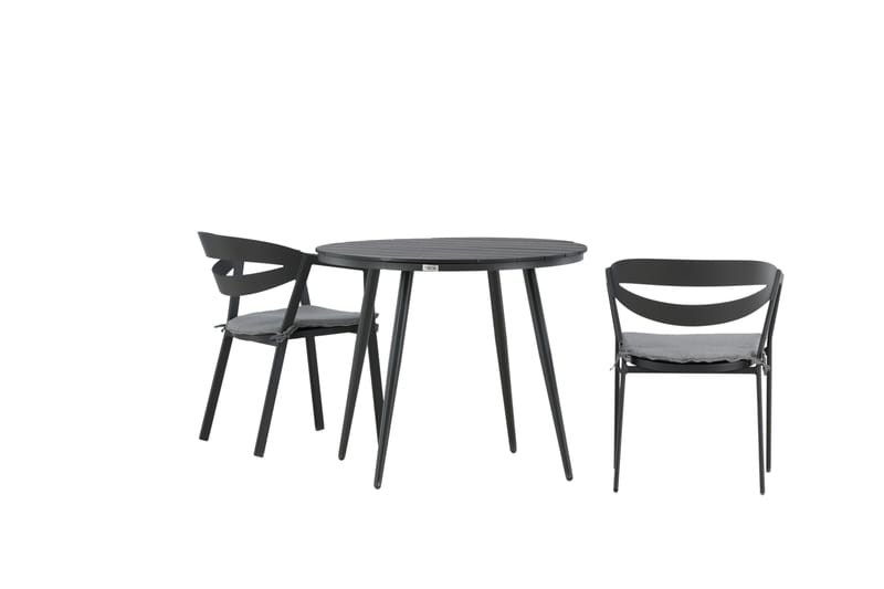 Parvekeryhmä Break Pyöreä 90 cm 2 Slit ruokatuolia - Musta - Puutarhakalusteet - Parveke - Parvekekalusteet - Parvekesetti
