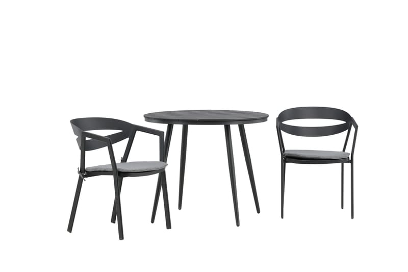 Parvekeryhmä Break Pyöreä 90 cm 2 Slit ruokatuolia - Musta - Puutarhakalusteet - Parveke - Parvekekalusteet - Parvekesetti