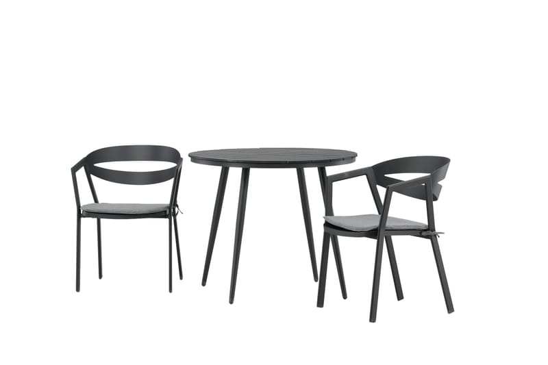 Parvekeryhmä Break Pyöreä 90 cm 2 Slit ruokatuolia - Musta - Puutarhakalusteet - Parveke - Parvekekalusteet - Parvekesetti