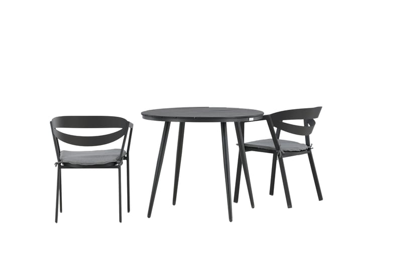 Parvekeryhmä Break Pyöreä 90 cm 2 Slit ruokatuolia - Musta - Puutarhakalusteet - Parveke - Parvekekalusteet - Parvekesetti