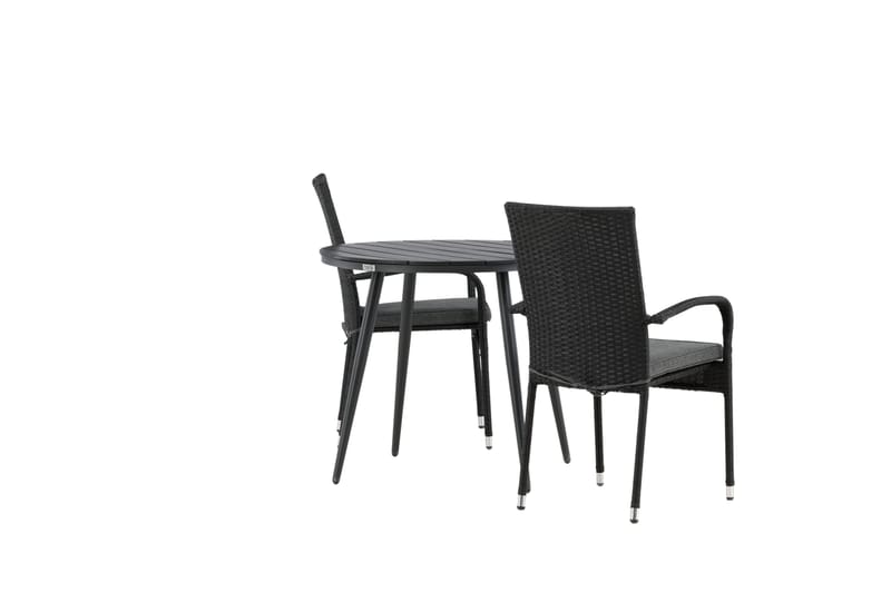 Parvekeryhmä Break Pyöreä 90 cm 2 Anna ruokatuolia - Musta - Puutarhakalusteet - Parveke - Parvekekalusteet - Parvekesetti