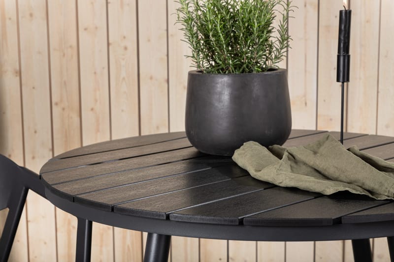 Parvekeryhmä Break Pyöreä 90 cm 2 Slit ruokatuolia - Musta - Puutarhakalusteet - Parveke - Parvekekalusteet - Parvekesetti