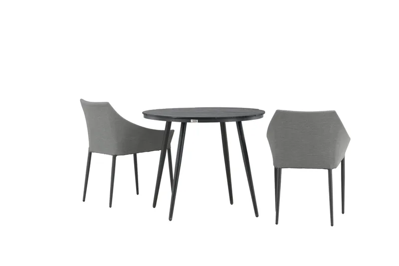 Parvekeryhmä Break Pyöreä 90 cm 2 Spoga ruokatuolia - Harmaa/Musta - Puutarhakalusteet - Parveke - Parvekekalusteet - Parvekesetti
