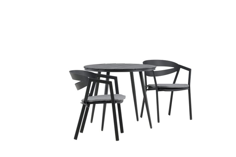 Parvekeryhmä Break Pyöreä 90 cm 2 Slit ruokatuolia - Musta - Puutarhakalusteet - Parveke - Parvekekalusteet - Parvekesetti