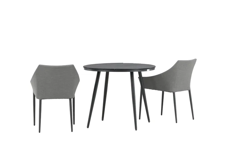 Parvekeryhmä Break Pyöreä 90 cm 2 Spoga ruokatuolia - Harmaa/Musta - Puutarhakalusteet - Parveke - Parvekekalusteet - Parvekesetti