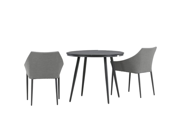 Parvekeryhmä Break Pyöreä 90 cm 2 Spoga ruokatuolia - Harmaa/Musta - Puutarhakalusteet - Parveke - Parvekekalusteet - Parvekesetti