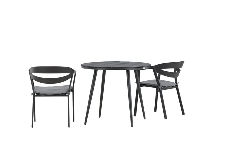 Parvekeryhmä Break Pyöreä 90 cm 2 Slit ruokatuolia - Musta - Puutarhakalusteet - Parveke - Parvekekalusteet - Parvekesetti