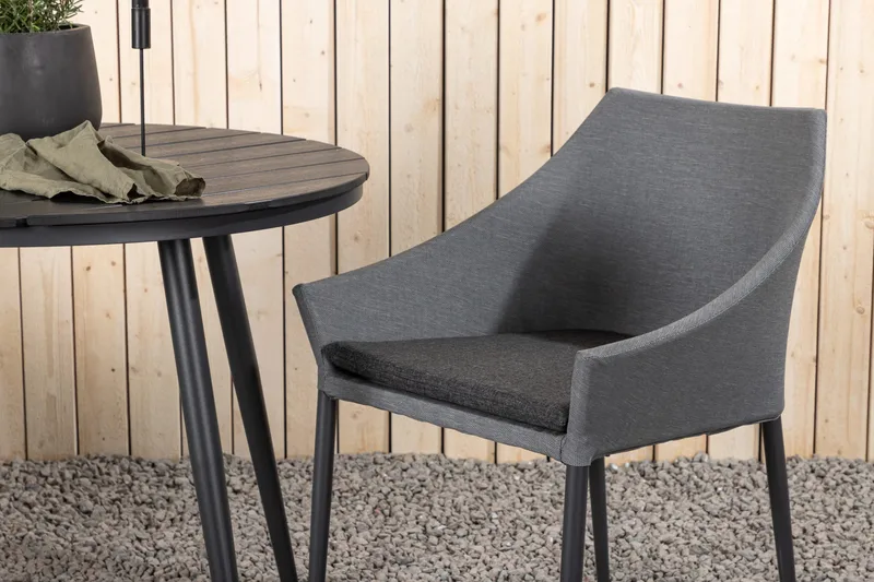 Parvekeryhmä Break Pyöreä 90 cm 2 Spoga ruokatuolia - Harmaa/Musta - Puutarhakalusteet - Parveke - Parvekekalusteet - Parvekesetti