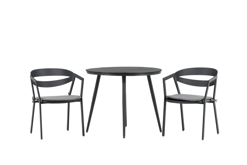 Parvekeryhmä Break Pyöreä 90 cm 2 Slit ruokatuolia, Musta
