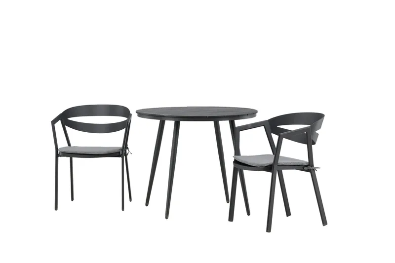 Parvekeryhmä Break Pyöreä 90 cm 2 Slit ruokatuolia - Musta - Puutarhakalusteet - Parveke - Parvekekalusteet - Parvekesetti