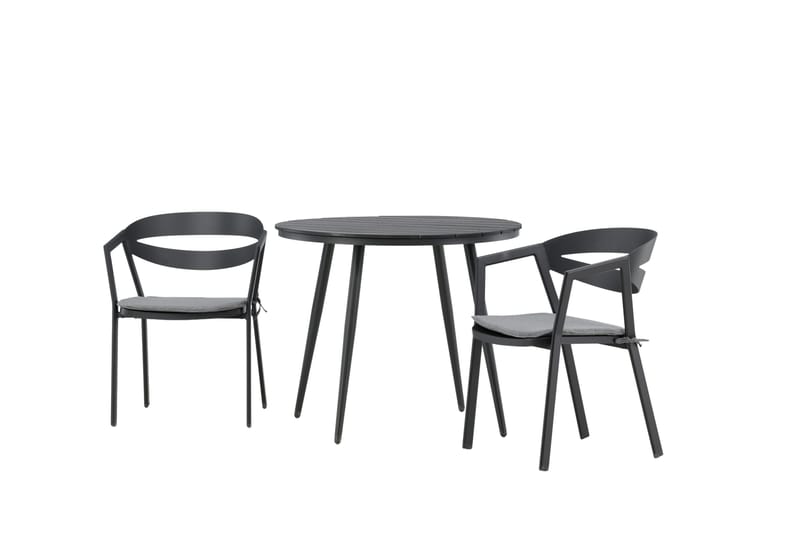 Parvekeryhmä Break Pyöreä 90 cm 2 Slit ruokatuolia - Musta - Puutarhakalusteet - Parveke - Parvekekalusteet - Parvekesetti