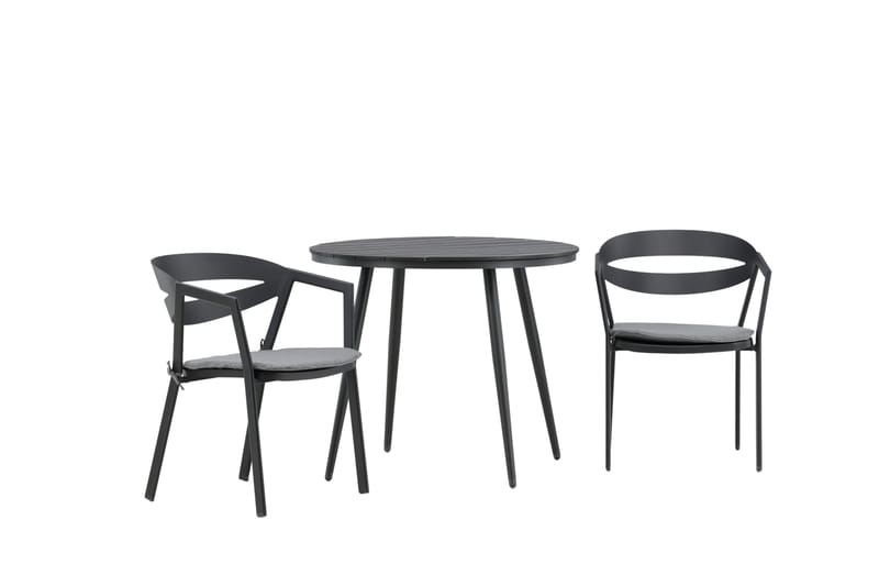 Parvekeryhmä Break Pyöreä 90 cm 2 Slit ruokatuolia - Musta - Puutarhakalusteet - Parveke - Parvekekalusteet - Parvekesetti