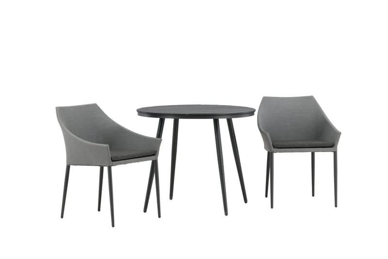 Parvekeryhmä Break Pyöreä 90 cm 2 Spoga ruokatuolia - Harmaa/Musta - Puutarhakalusteet - Parveke - Parvekekalusteet - Parvekesetti