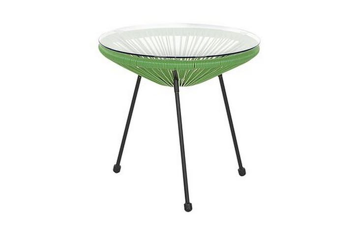 Parvekeryhmä Cayaco 70 cm + 2 tuolia - Polyrottinki/vihreä - Parvekesetti - Cafe-ryhmä
