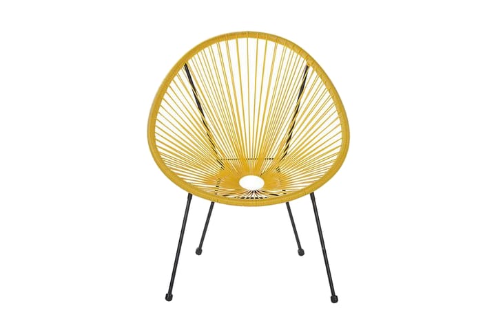 Parvekeryhmä Cayaco 70 cm + 2 tuolia - Polyrottinki/keltainen - Parvekesetti - Cafe-ryhmä