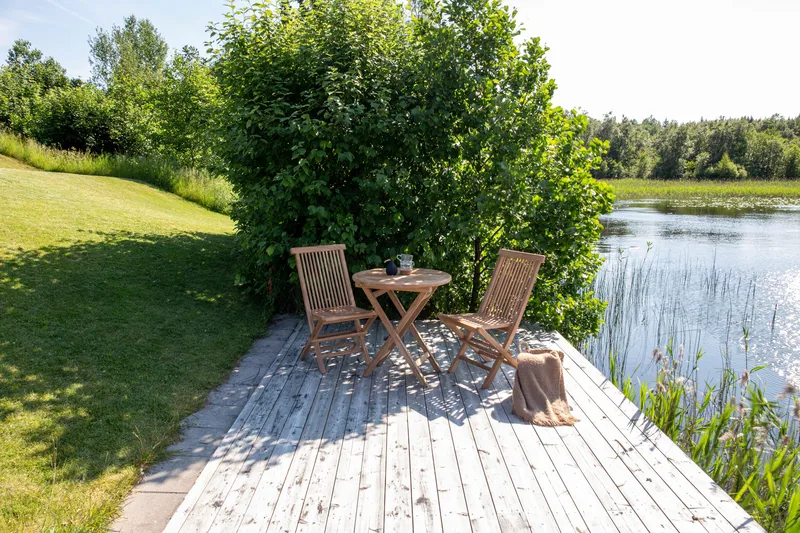 Parvekeryhmä Kenya Pyöreä 70 cm 2 Kenya taittotuolia, Ruskea