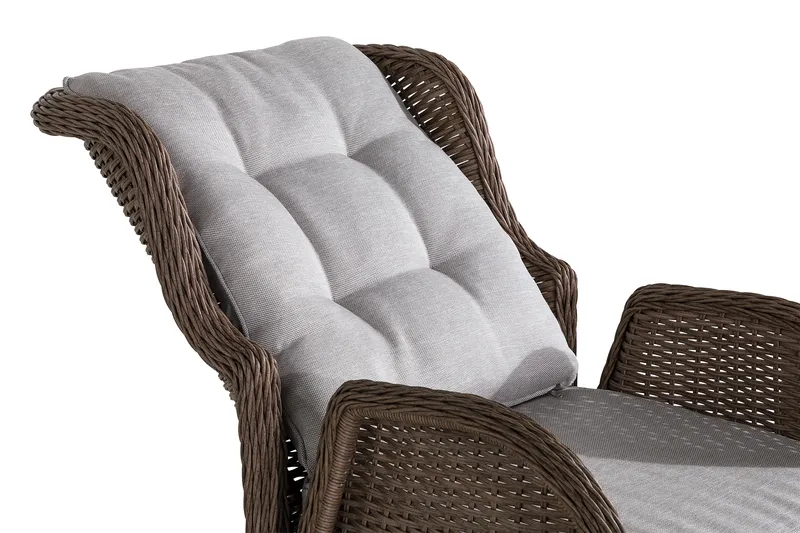 Parvekeryhmä Marcus 2 mekanismituolia pehmusteilla - Luonnonväri - Puutarhakalusteet - Parveke - Parvekekalusteet - Parvekesetti