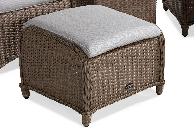 Parvekeryhmä Marcus 2 mekanismituolia pehmusteilla - Luonnonväri - Puutarhakalusteet - Parveke - Parvekekalusteet - Parvekesetti