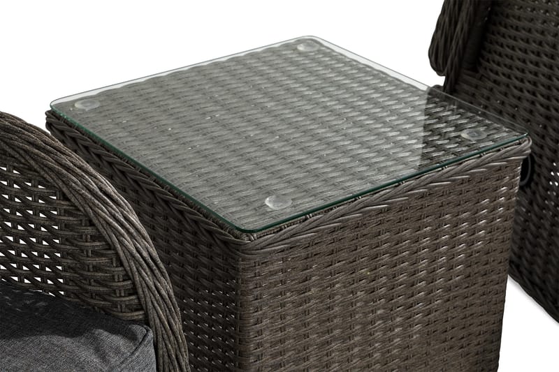 Parvekeryhmä Marcus 2 mekanismituolia pehmusteilla - Harmaa - Puutarhakalusteet - Parveke - Parvekekalusteet - Parvekesetti