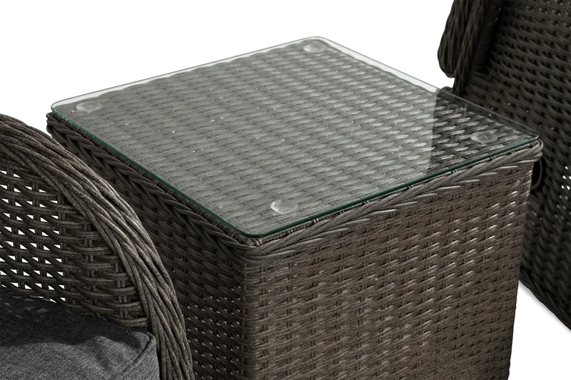 Parvekeryhmä Marcus 2 mekanismituolia pehmusteilla - Harmaa - Puutarhakalusteet - Parveke - Parvekekalusteet - Parvekesetti