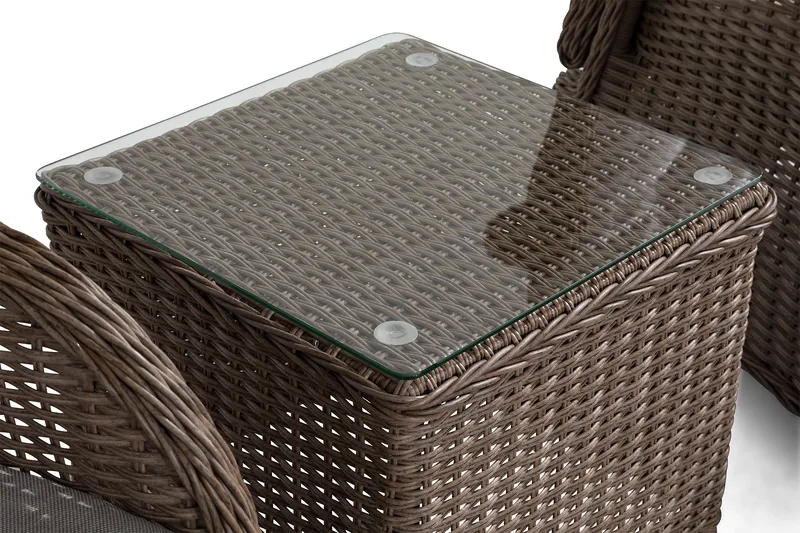 Parvekeryhmä Marcus 2 mekanismituolia pehmusteilla - Luonnonväri - Puutarhakalusteet - Parveke - Parvekekalusteet - Parvekesetti