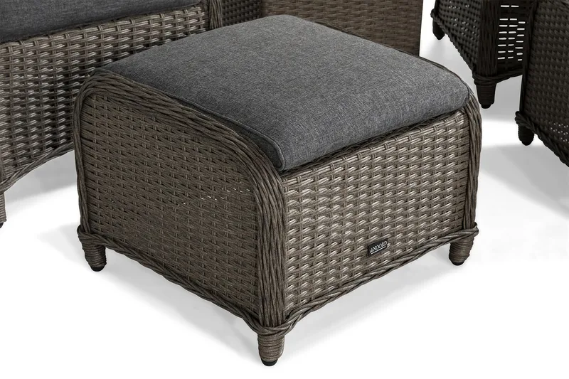 Parvekeryhmä Marcus 2 mekanismituolia pehmusteilla - Harmaa - Puutarhakalusteet - Parveke - Parvekekalusteet - Parvekesetti