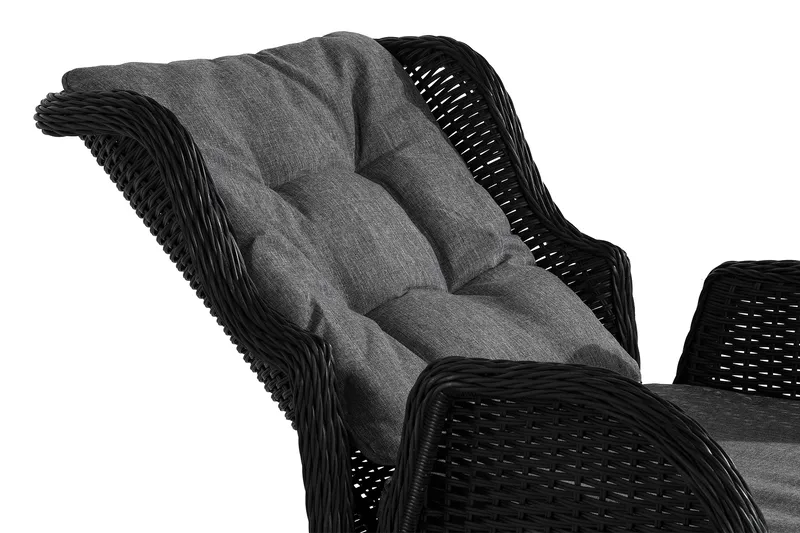 Parvekeryhmä Marcus 2 mekanismituolia pehmusteilla - Musta - Puutarhakalusteet - Parveke - Parvekekalusteet - Parvekesetti