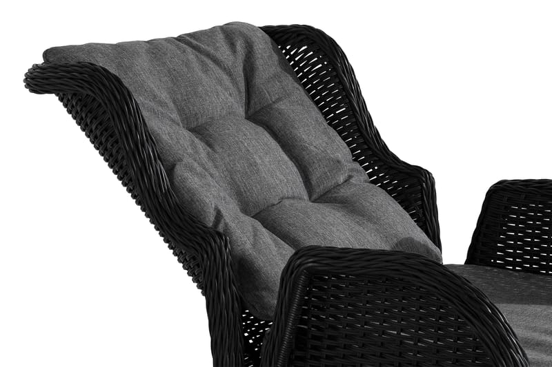 Parvekeryhmä Marcus 2 mekanismituolia pehmusteilla - Musta - Puutarhakalusteet - Parveke - Parvekekalusteet - Parvekesetti