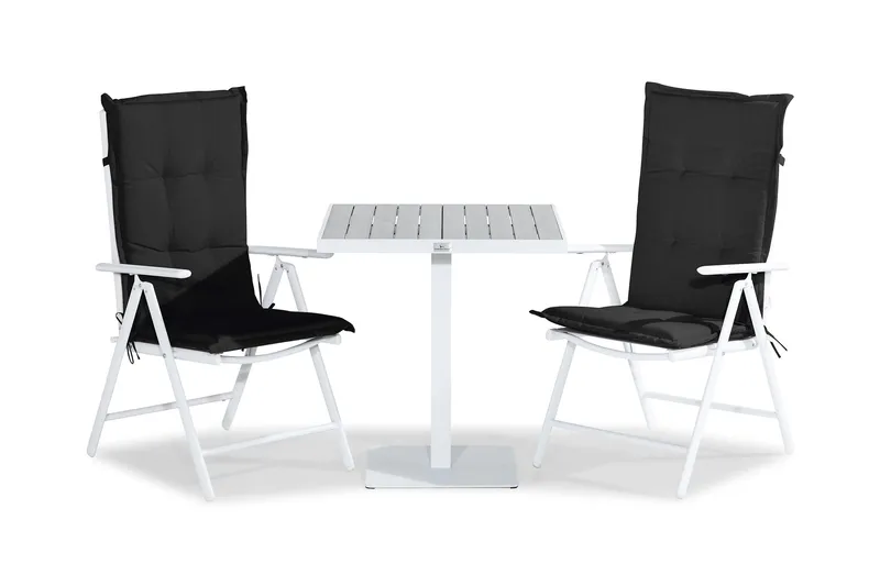 Parvekeryhmä Tunis 70x70 2 Maggie säätötuolia Pehmusteet, Valk/Harmaa/Musta