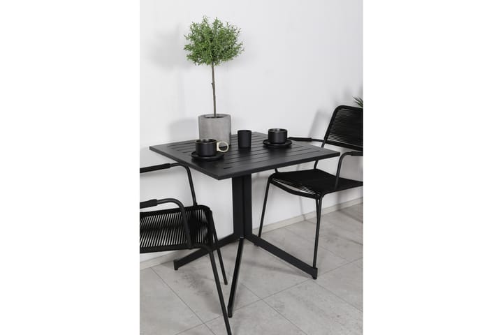 Parvekeryhmä Way 70 cm 2 Lindos tuolia Musta/Latte - Venture Home - Parvekesetti - Cafe-ryhmä