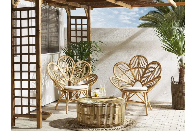 Parvekesarja Limni 140 cm + 2 Lorentine nojatuolia - Puu/Luonnonväri - Puutarhakalusteet - Parveke - Parvekekalusteet - Parvekesetti