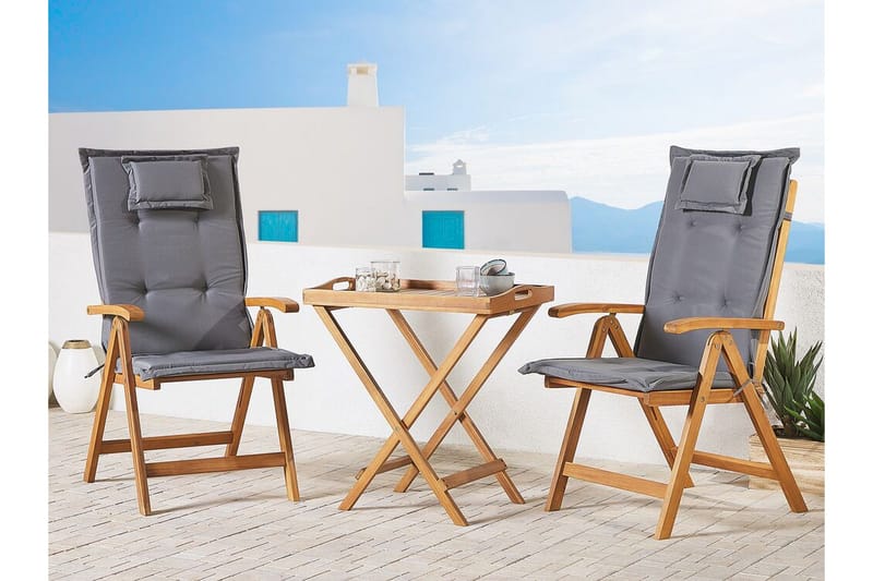 Parvekesetti Riliegh 68 cm + 2 tuolia - Grafiitinharmaa - Puutarhakalusteet - Parveke - Parvekekalusteet - Parvekesetti