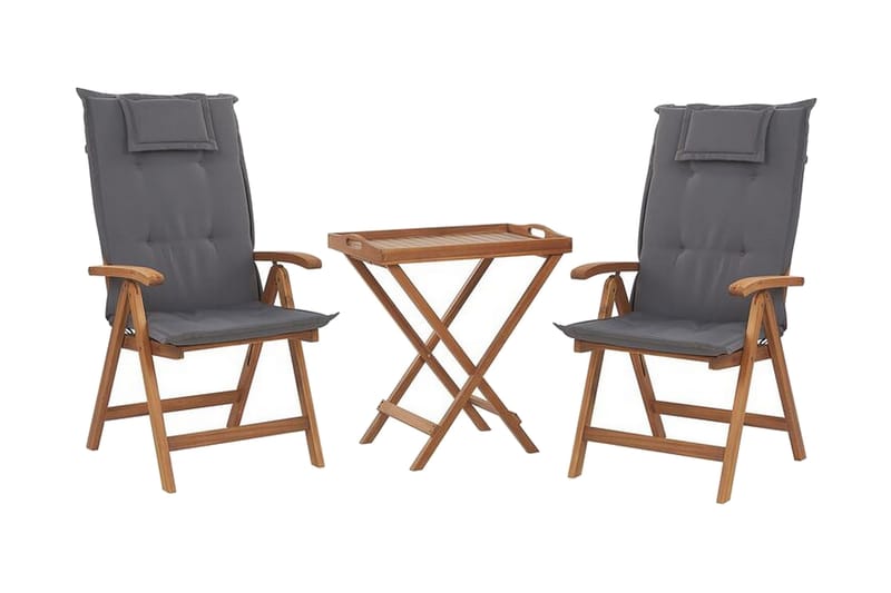 Parvekesetti Riliegh 68 cm + 2 tuolia, Grafiitinharmaa